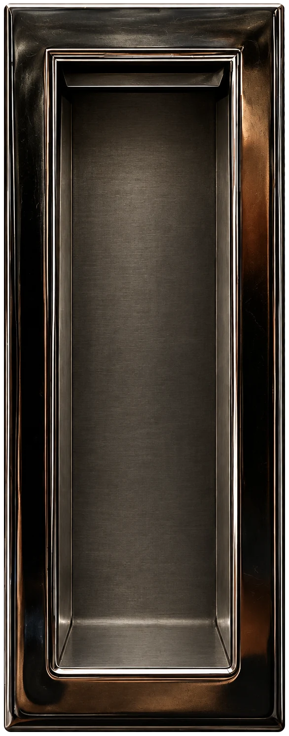 Polished metal photo booth print slot